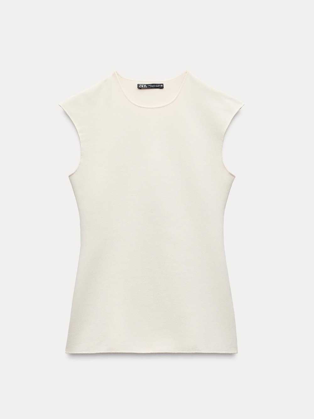 Zara Cream Sleeveless Contouring Top